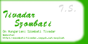 tivadar szombati business card